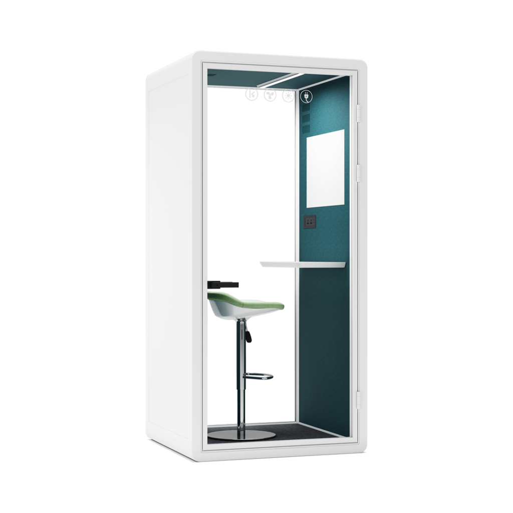 A compact privacy pod for offices, perfect for taking private phone calls or working in peace.